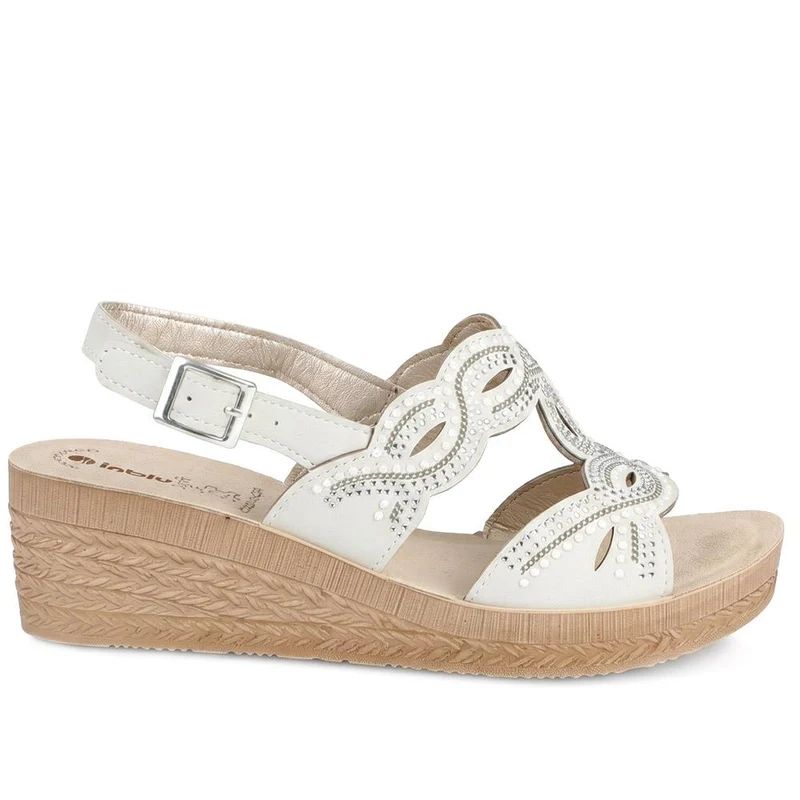Inblu Slingback Sandals With Rhinstone Detailing - INB43052 / 330 371 - Silver