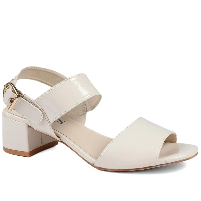 Wide Fit Smart Block Heel Buckle Fasten Sandals - WBINS43030 / 328 973