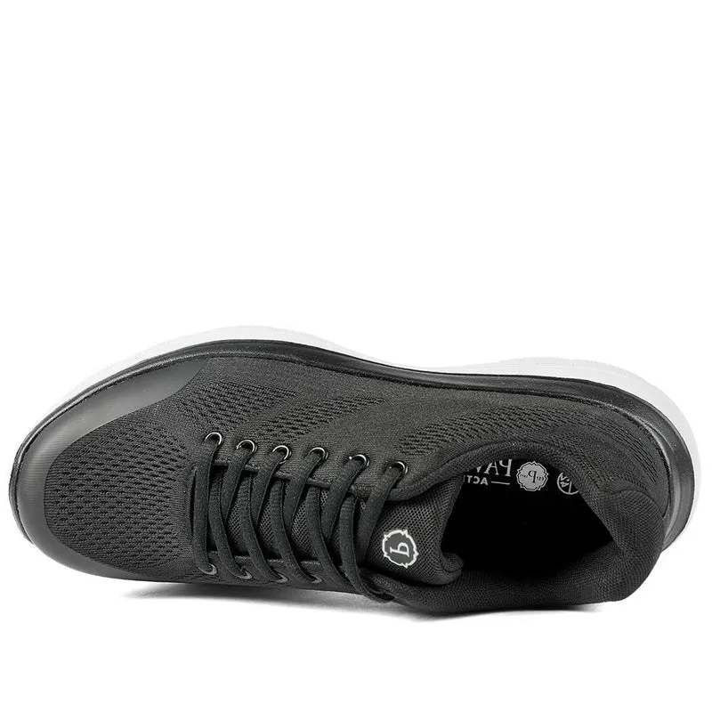 Wide Fit Memory Foam Lace Up Trainers - BOJIE43001 / 328 889 - Black