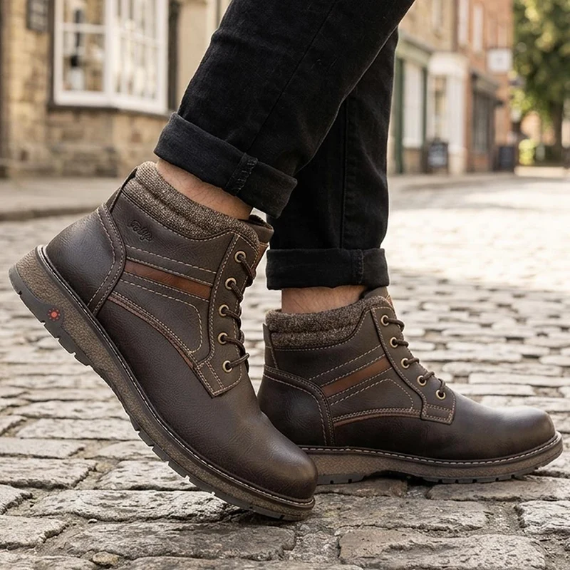 Relife Extra Wide Lace Up Boots - RELIF44014 / 329 873 - Dark Brown