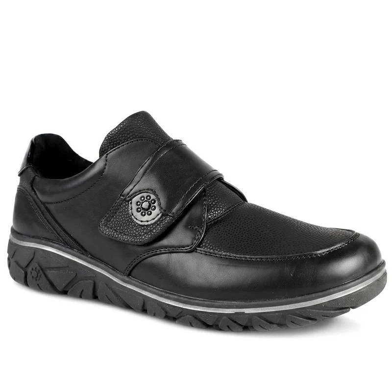 Relife Wide Fit Touch Fasten Monk Shoes - RELIF44002 / 329 663