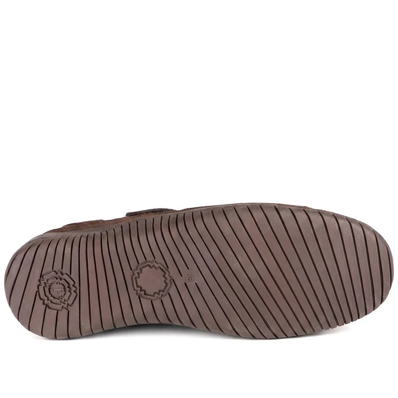 Leather Adjustable Fasten Mary Janes - BRK44003 / 329 757 - Chocolate Suede