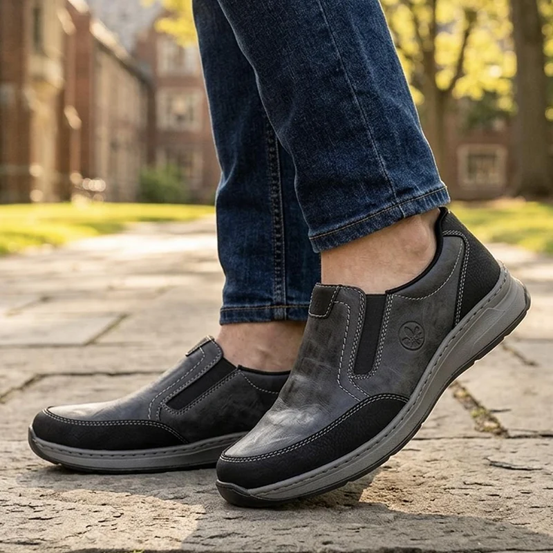 Rieker Elasticated Slip On Shoes - RKR44516 / 329 913 - Charcoal