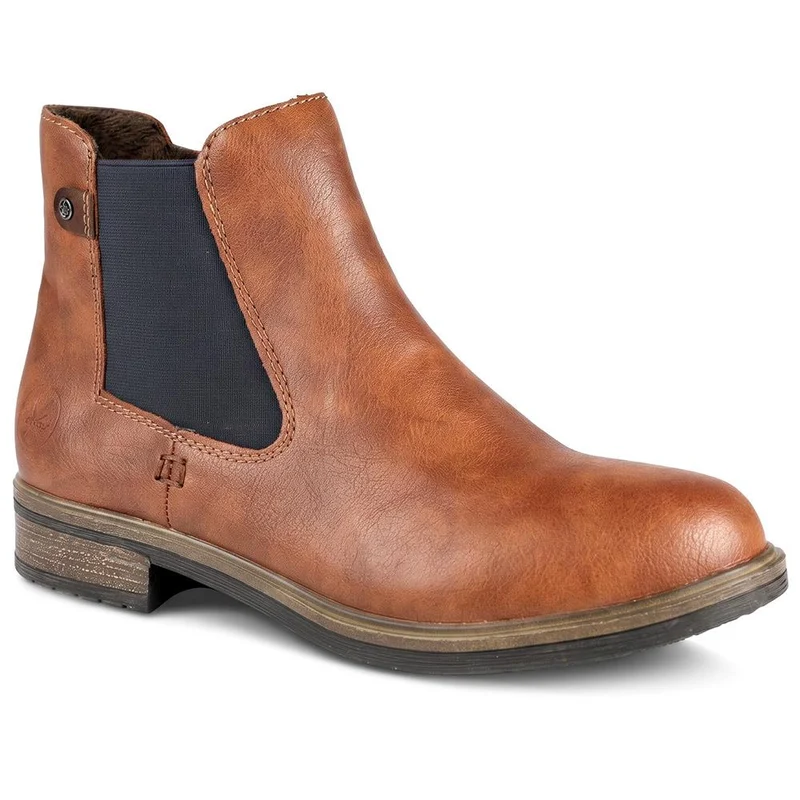 Rieker Smart Smooth Leather Chelsea Boots - RKR44514 / 329 723 - Tan
