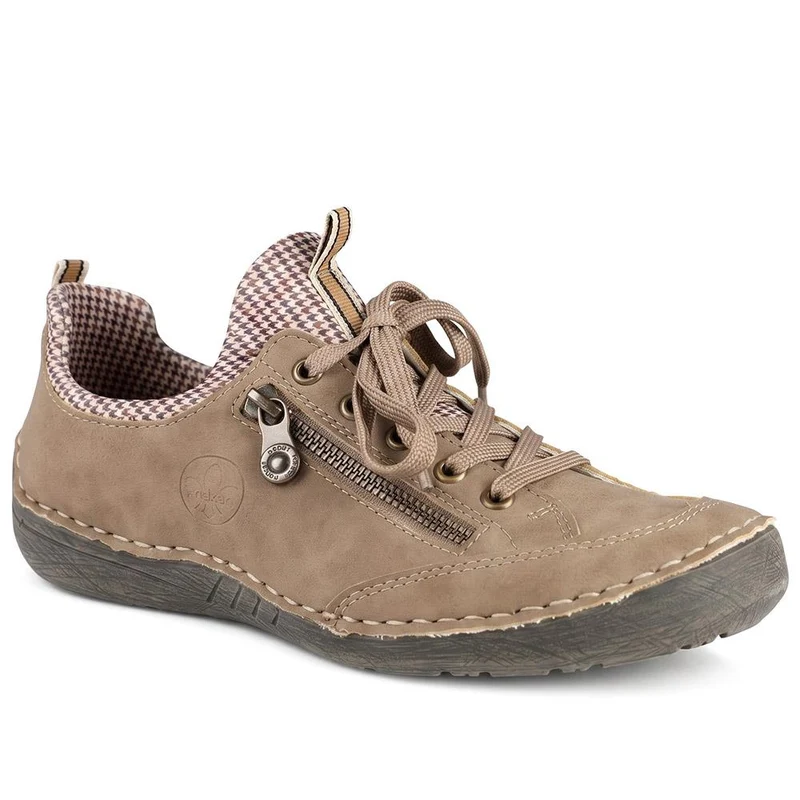 Rieker Easy Fitting Lace Up Trainers - RKR43590 / 329 728 - Beige