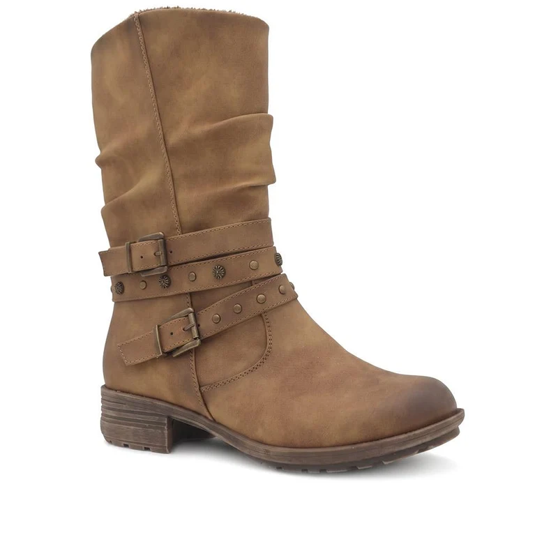 Wide Fit Slouch Calf Length Boots - WOIL44040 / 329 801