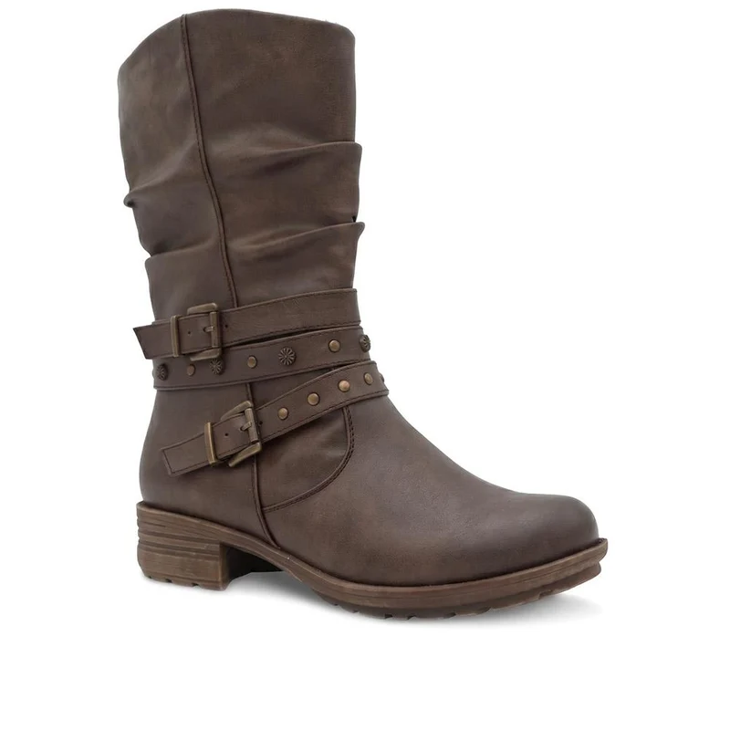 Wide Fit Slouch Calf Length Boots - WOIL44040 / 329 801