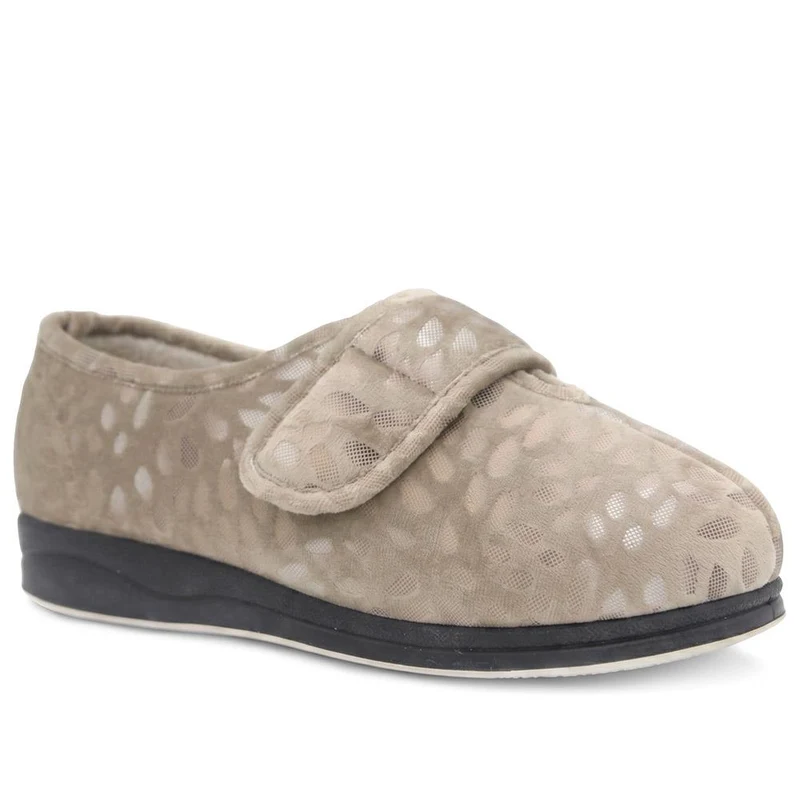 Extra-Wide Fit Slippers - AMINA / 323 506 - Natural
