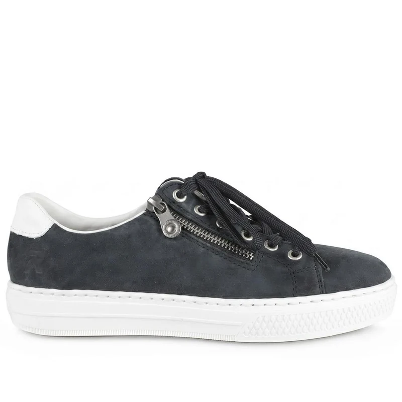 Leather Zip-Up Trainers - RKR31526 / 317 699 - Navy