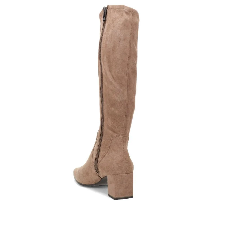 Block-Heeled Long Boots - CAPRI40501 / 326 604 - Taupe