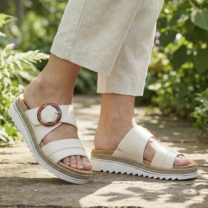 Adjustable-Fitting Mules - WBINS41023 / 327 085 - Beige