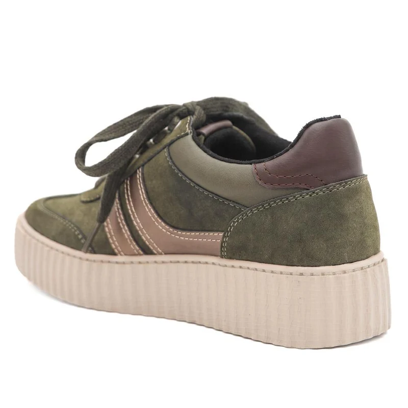 Bellissimo Chunky Lace Wedge Trainers - BELWBIN44093 / 330 234 - Olive