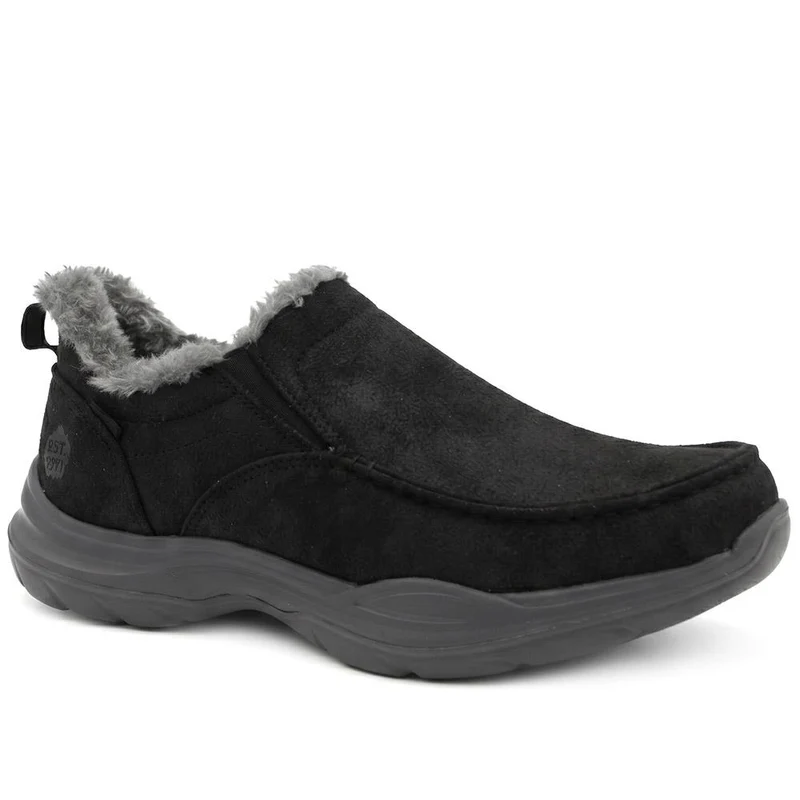 Easy Step In Wide Fit Faux Fur Lined Shoes - BOJIE44008 / 330 154