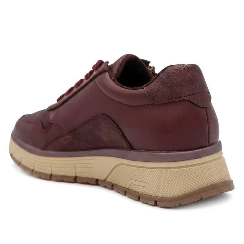 Cushioned Zip & Lace Trainers - WBINS44039 / 329 598 - Burgundy