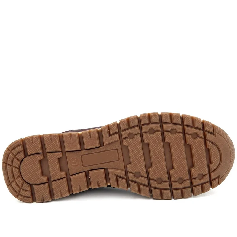 Cushioned Zip & Lace Trainers - WBINS44039 / 329 598 - Burgundy