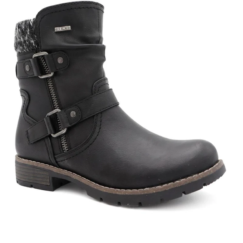 Warm Lined Zip Up Ankle Boots - WBINS44055 / 329 713