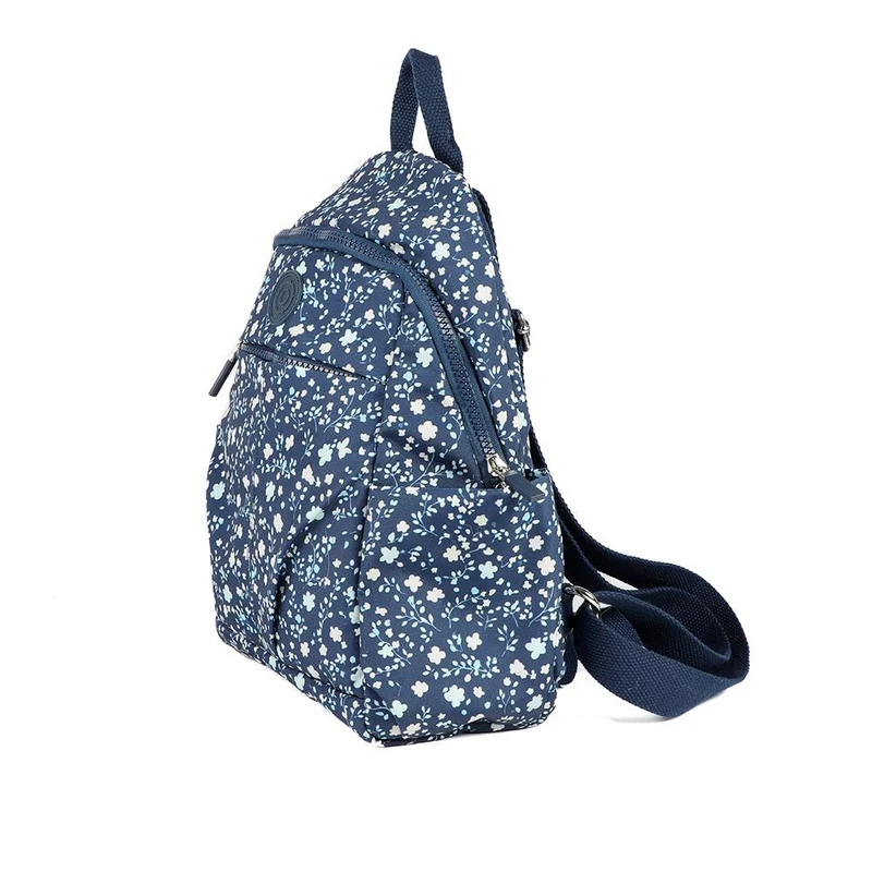 Floral Print Backpack with Bottle Holders - SMIT43000 / 329 228 - Navy Floral