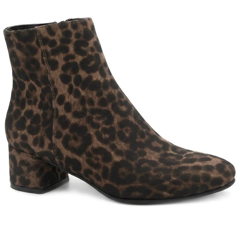 Smart Block Heel Ankle Boots With Warm Lining - WBINS44008 / 329 643 - Leopard