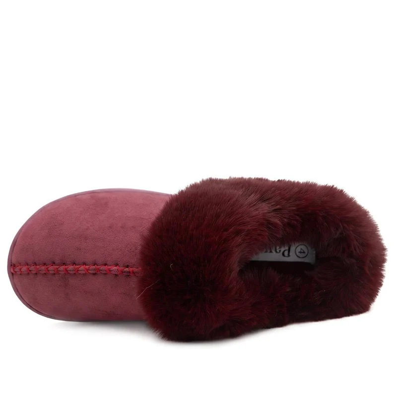 Luxury Faux Fur Lined Mule Slippers - GALOP44003 / 330 002 - Rasberry