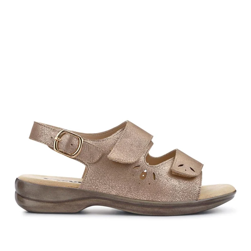 Extra-Wide Fit Adjustable Slingback Sandals - DIVINA / 321 458 - Gold