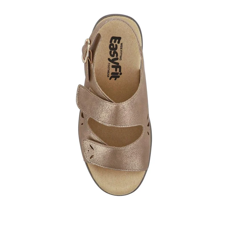 Extra-Wide Fit Adjustable Slingback Sandals - DIVINA / 321 458 - Gold