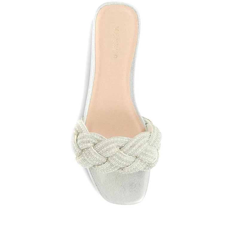 Embellished Mule Sandals - MENBU35512 / 321 871 - Silver