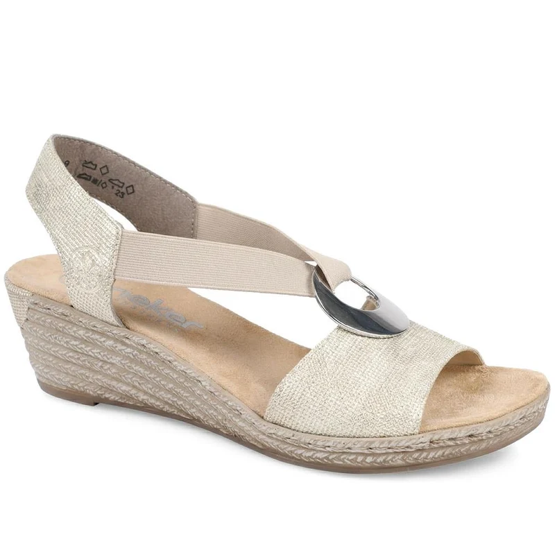 Slingback Wedge Sandals - RKR37525 / 323 724 - Natural