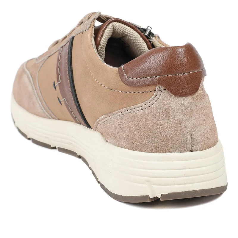 Leather Wide-Fit Lace-Up Shoes - PARK41041 / 327 282 - Sand