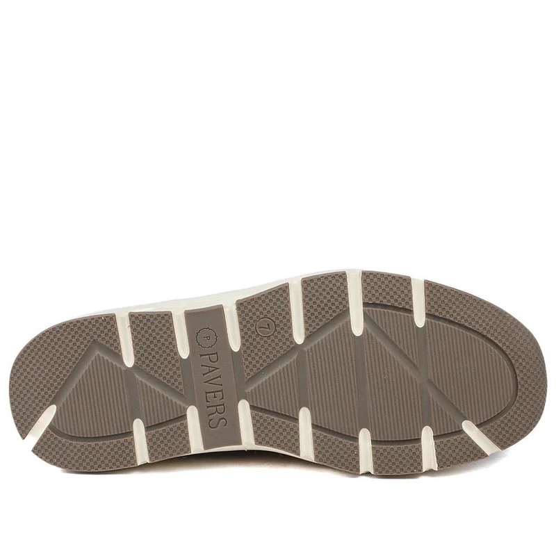 Leather Wide-Fit Lace-Up Shoes - PARK41041 / 327 282 - Sand