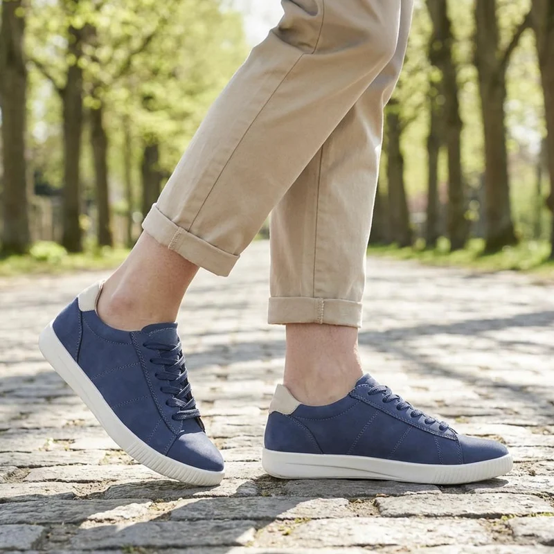 Casual Lace Up Platform Trainers - WBINS43017 / 329 059 - Navy