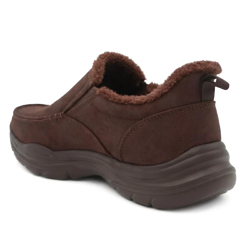 Easy Step In Wide Fit Faux Fur Lined Slippers - BOJIE44008 / 330 154 - Brown