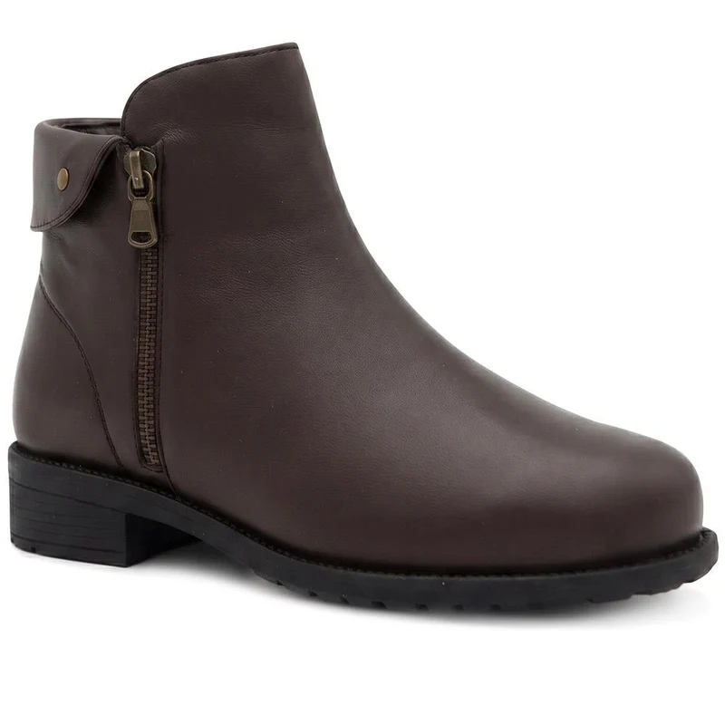 EasyFit Extra-Wide Leather Ankle Boots - WOLCOTT / 330 212 - Chocolate