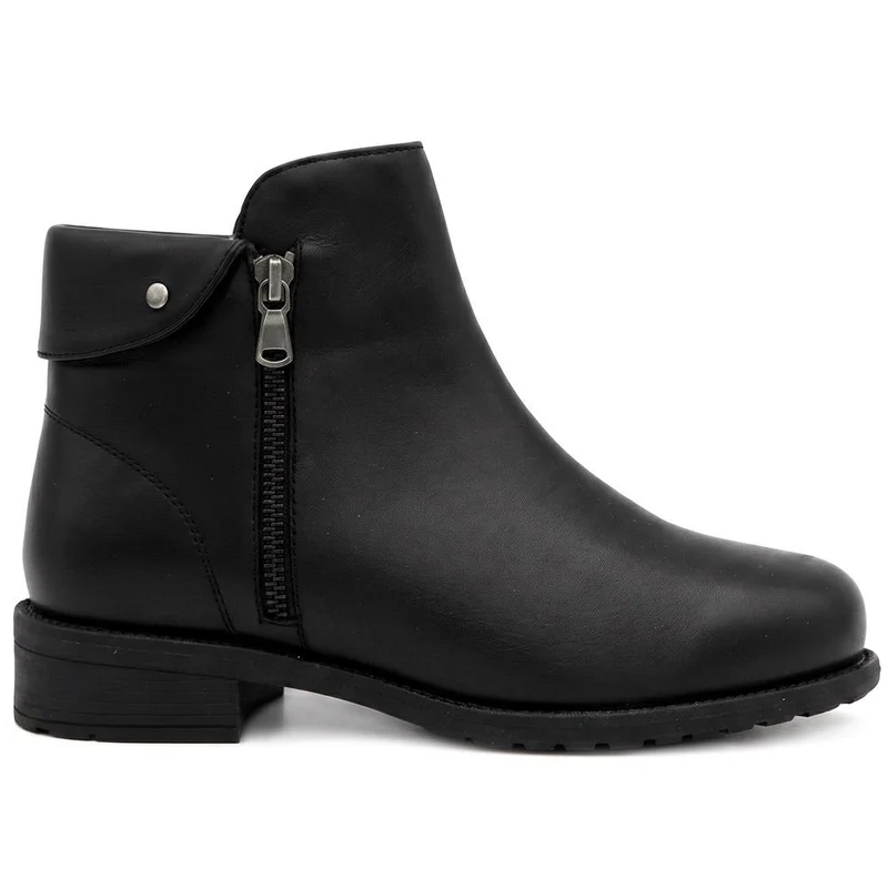 EasyFit Extra-Wide Leather Ankle Boots - WOLCOTT / 330 212 - Black