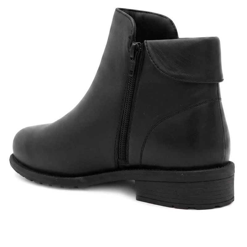 EasyFit Extra-Wide Leather Ankle Boots - WOLCOTT / 330 212 - Black
