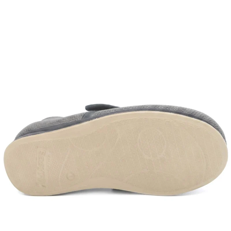 EasyFit Extra Wide Touch Fasten Slippers - JEREMY / 330 322 - Grey