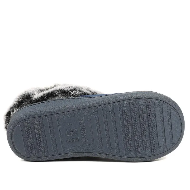 Wide Fit Soft Mule Slippers - GALOP42017 / 328 610 - Navy