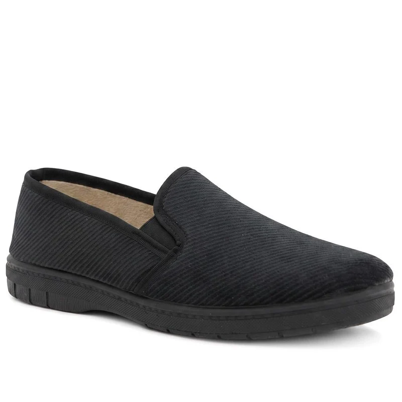Warm Lined Comfy Full Slippers - BONAD44007 / 330 304 - Black