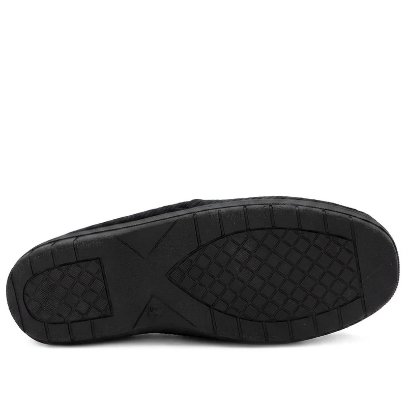 Warm Lined Comfy Full Slippers - BONAD44007 / 330 304 - Black