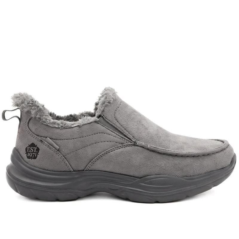 Easy Step In Wide Fit Rugged Slippers - BOJIE42010 / 327 864 - Charcoal