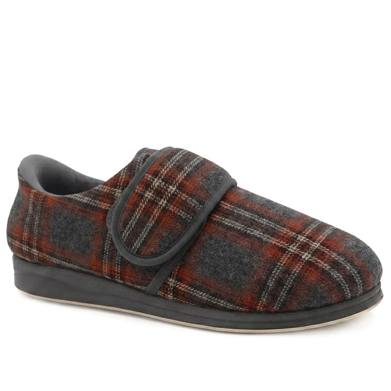 EasyFit Sven Extra Wide Adjustable Fasten Slippers - SVEN / 330 321 - Grey-Red
