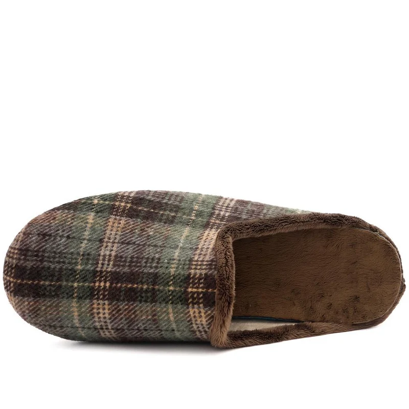Luxury Warm Lined Mule Slippers - BONAD44008 / 330 305 - Khaki Multi
