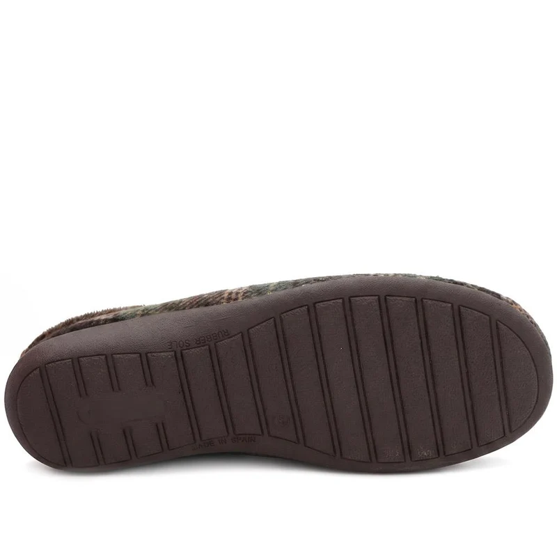 Luxury Warm Lined Mule Slippers - BONAD44008 / 330 305 - Khaki Multi