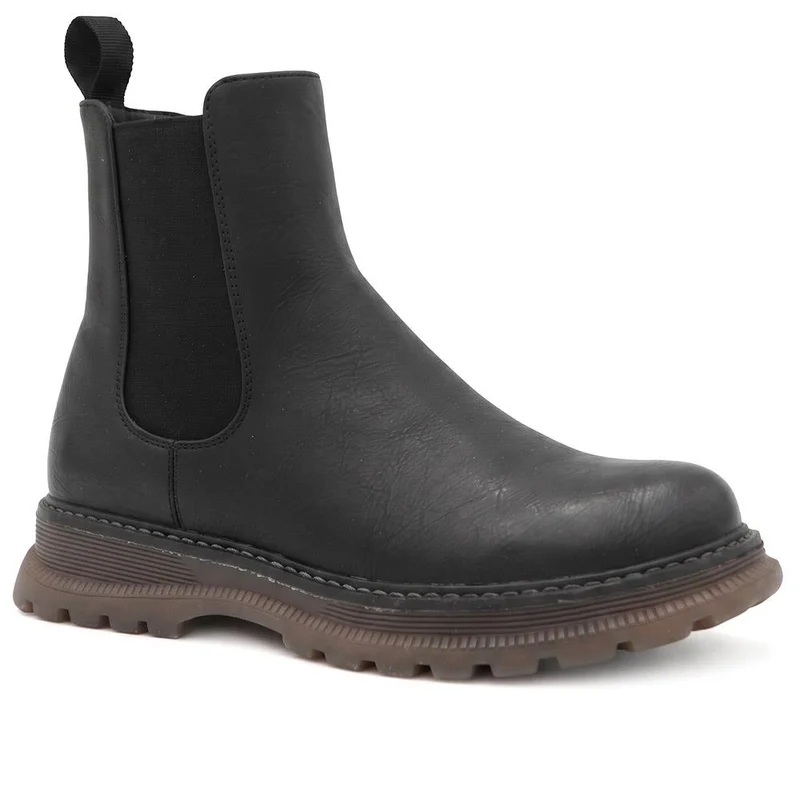 Slip On Chelsea Boots W/ Side Zip - LECHE44011 / 329 750 - Black