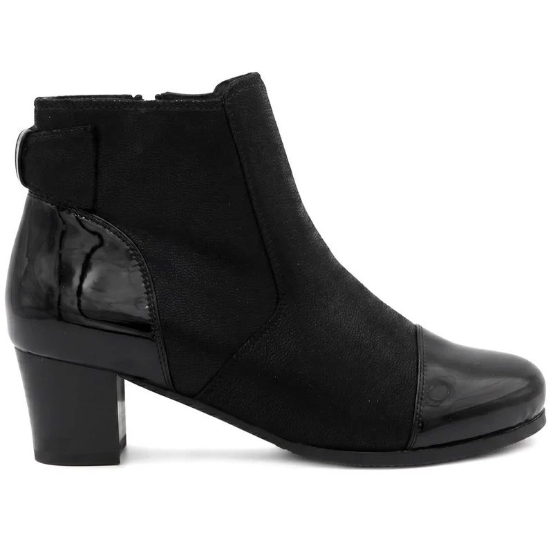 Wide Fit Warm Lined Smart Ankle Boots - WLIG44005 / 329 748 - Black
