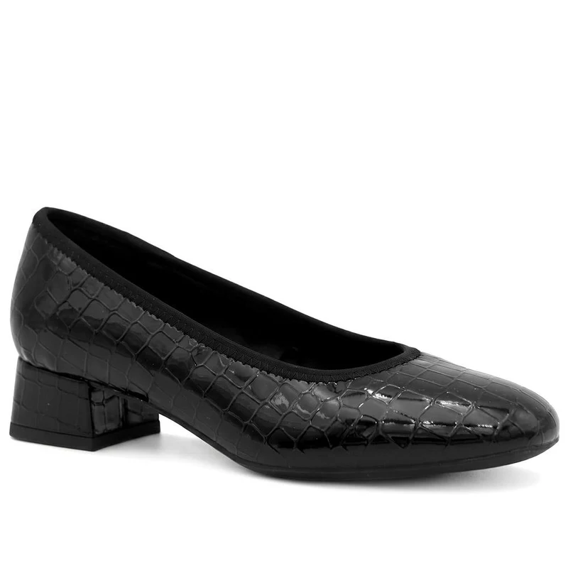 Smart Patent Block Heel Court Shoes - SANYI44015 / 329 911 - Black