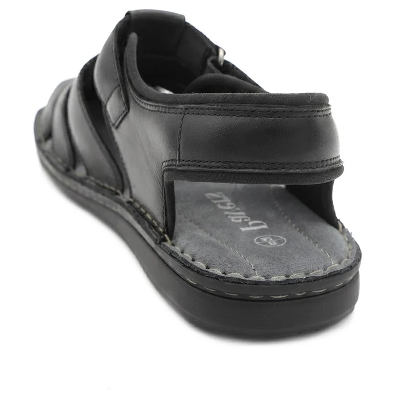 Leather Adjustable Fasten Fisherman Sandals - FBFOO43001 / 329 501 - Black
