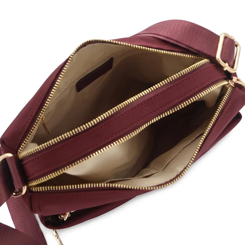 Luxury Multi Pocket Crossbody Bag - HETIA44023 / 330 319 - Burgundy