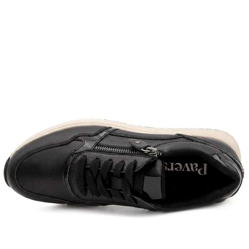 Lightweight Zip & Lace Fasten Trainers - WBINS44043 / 329 606 - Black