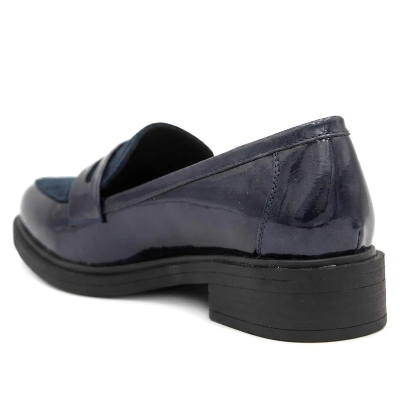 Smart Patent Flat Heel Loafers - WOIL44018 / 329 824 - Navy