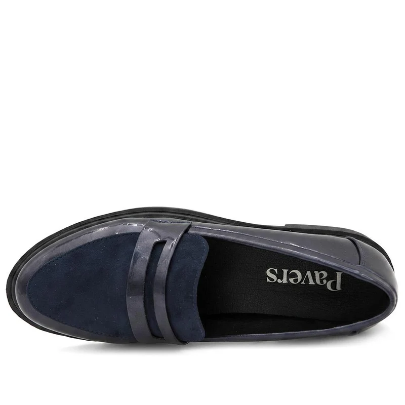 Smart Patent Flat Heel Loafers - WOIL44018 / 329 824 - Navy